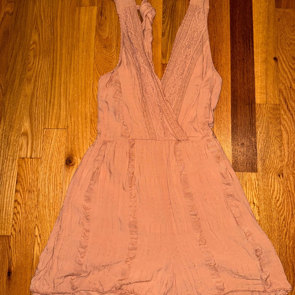 Halter (plunge neck) romper with shorts